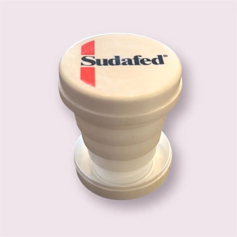 SUDAFED Vintage 90s Collapsible Travel Cup Pill Box